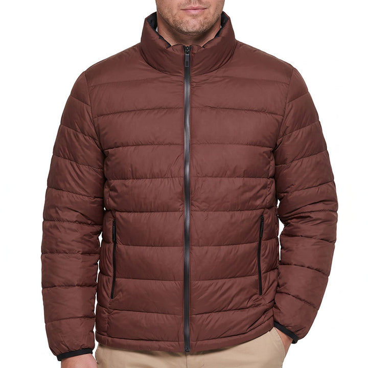 Herren Winddichte Leichtsteppjacke mit thermischer Füllung, Stehkragen & verdeckten Reißverschlüssen Echoarchiv