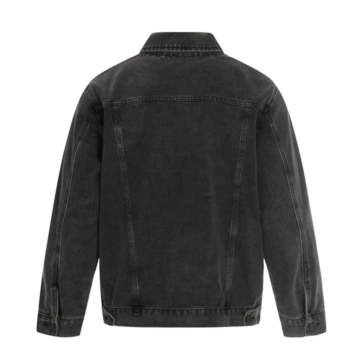 Herren Jeansjacke im Used-Effekt mit Pattentaschen und geradem Schnitt Echoarchiv