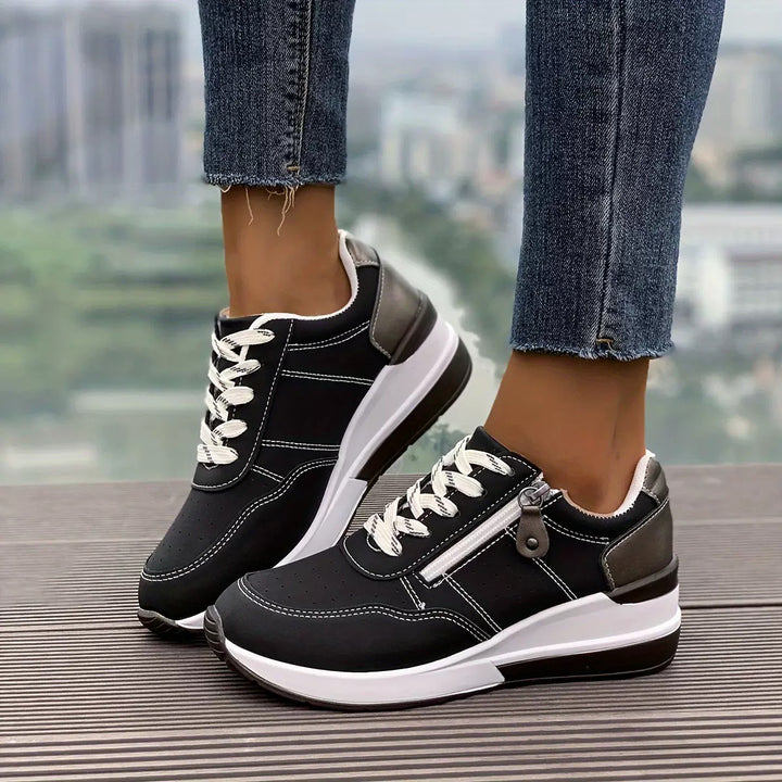 Damen Komfort-Keil-Sneaker mit seitlichem Zipper und dämpfender Plateau-Sohle Echo Archiv