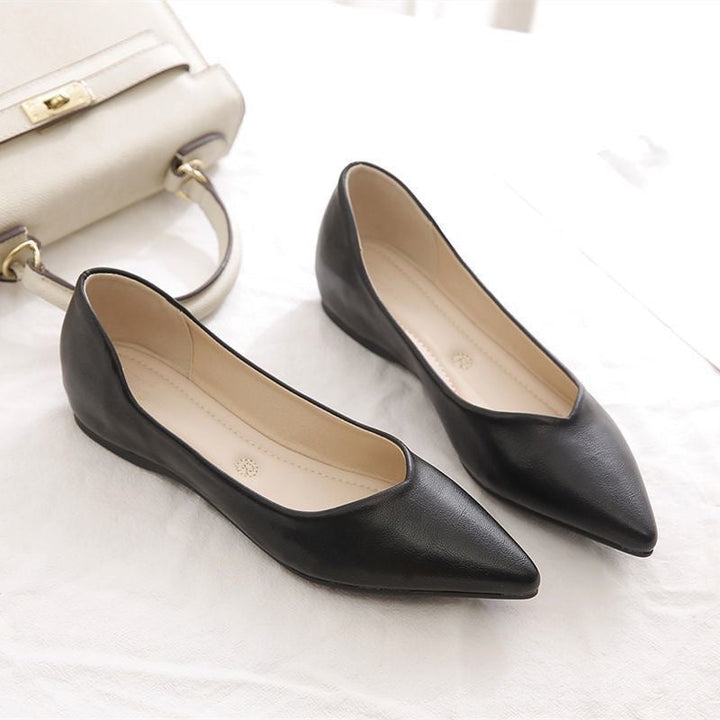 Damen Elegante Ballerinas aus hochwertigem Leder mit modischem V-Ausschnitt Echoarchiv