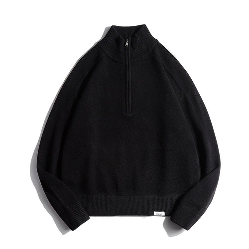 Herren Feinstrickpullover mit halbem Reißverschluss und Stehkragen Echo Archiv