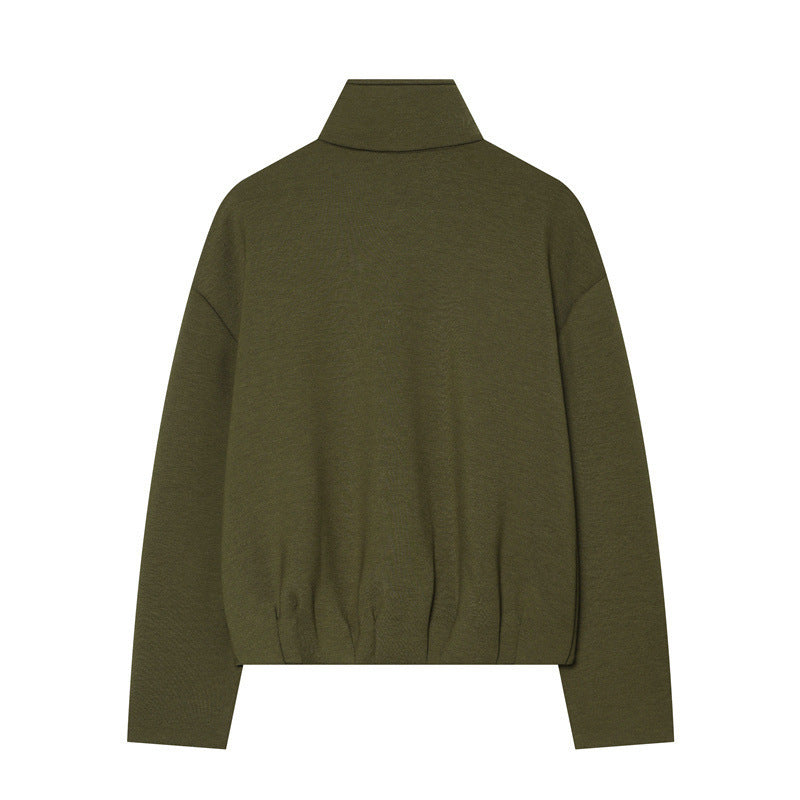 Damen Leichter Zip-Cardigan mit Stehkragen und kastiger Silhouette Echo Archiv