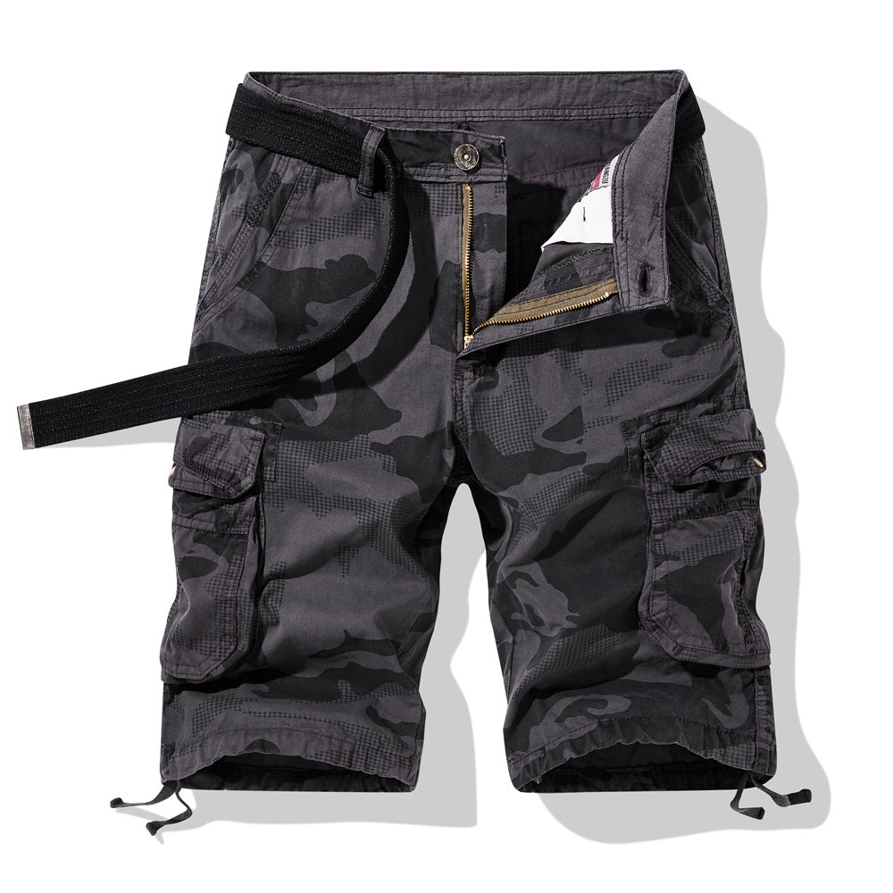Herren Camouflage Cargo-Shorts mit funktionalen Seitentaschen und verstellbarem Bund Echoarchiv