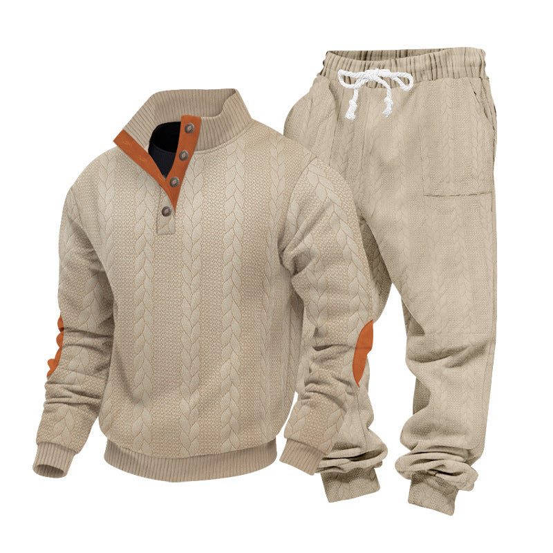Herren Strickpullover und entspannte Jogginghose Set Echoarchiv