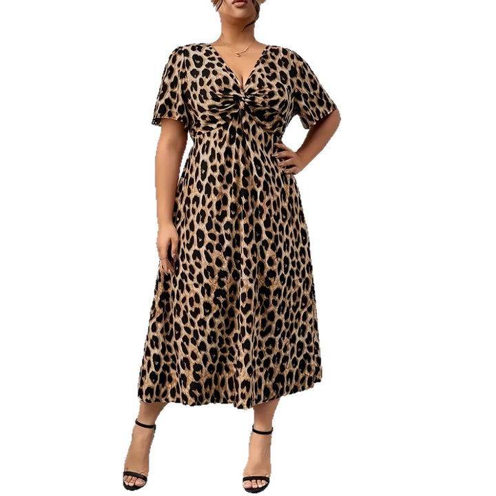Damen Maxikleid mit raffiniertem Knotendesign und modernem Tiermuster Echo Archiv