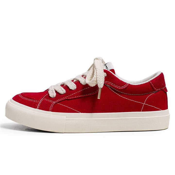 Unisex lässiger Canvas-Low-Top Sneaker mit kontrastnaher Ziersteppung und gepolsterter Plateausohle – Norré