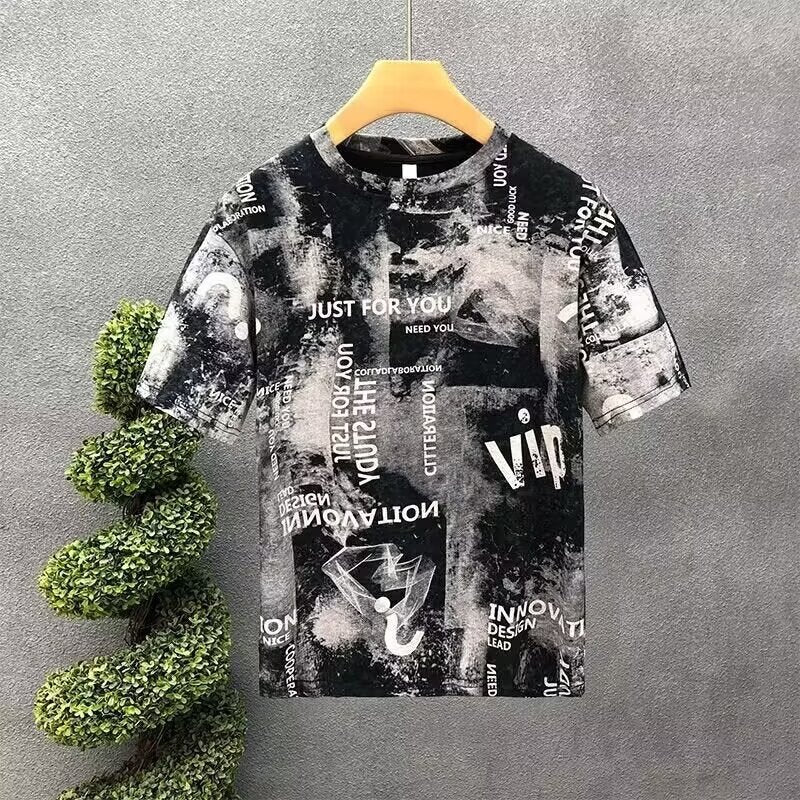 Herren T-Shirt mit kreativem Druckdesign und lockerer Passform Echoarchiv