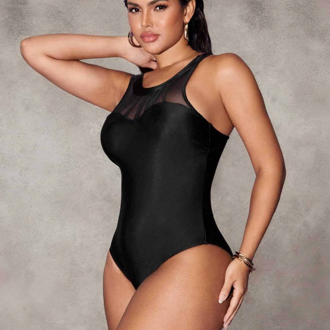 Damen Einteiliger Badeanzug mit modischem Mesh-Detail Echo Archiv