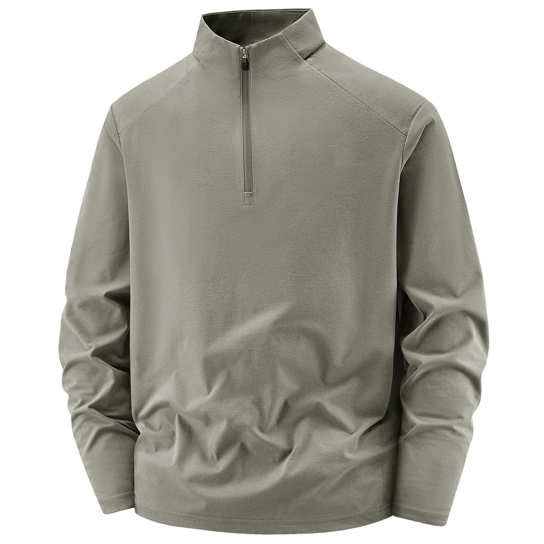 Herren Langarm-Halbreißverschluss-Performance-Pullover mit Stehkragen und technischem Stretch Echoarchiv