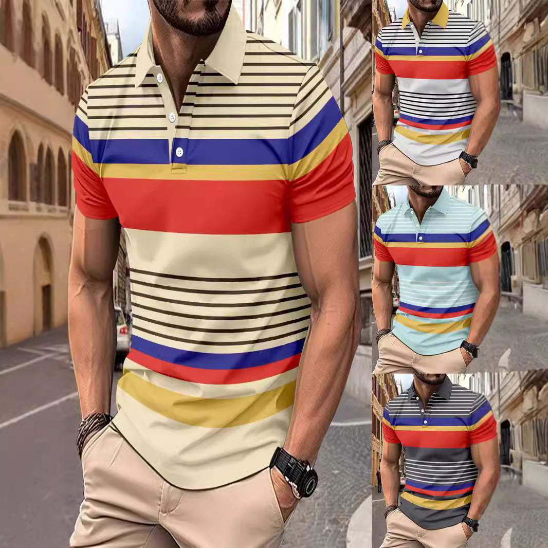 Herren Poloshirt mit modischem Streifendessin und hochwertiger Baumwollmischung Echoarchiv
