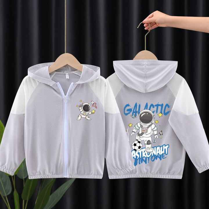 Unisex nan leichte atmungsaktive Kinder-Sommerjacke mit Kapuze und Astronautenprint  Echo Archiv