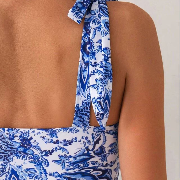 Damen Einteiliger Badeanzug mit verstellbaren Trägern und floralem Design Echo Archiv
