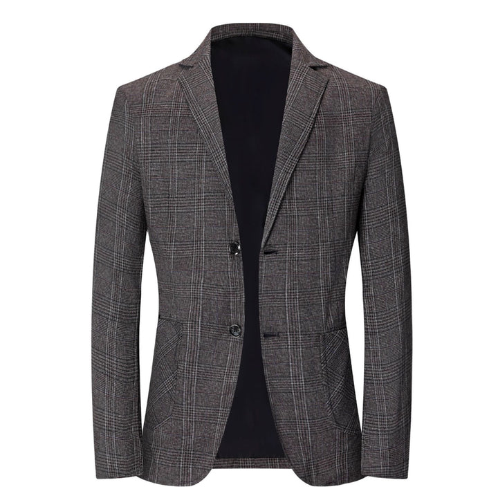 Herren eleganter Blazer mit modernem Karomuster und praktischen Taschen Echoarchiv