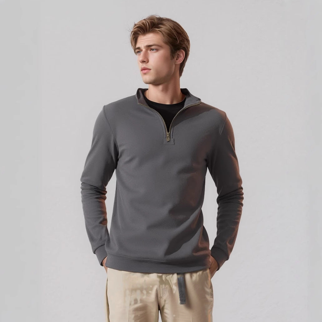 Herren Fleecepullover mit Stehkragen und Reißverschluss Echoarchiv