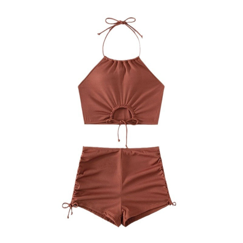Damen Sportliches Bikini-Set mit asymmetrischem Oberteil und verspieltem Bindedesign Echo Archiv