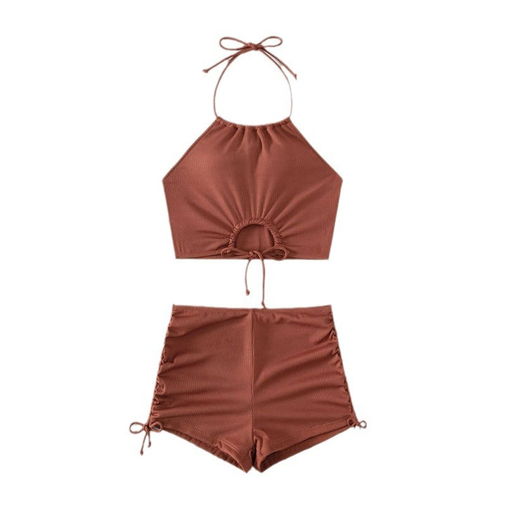 Damen Sportliches Bikini-Set mit asymmetrischem Oberteil und verspieltem Bindedesign Echo Archiv