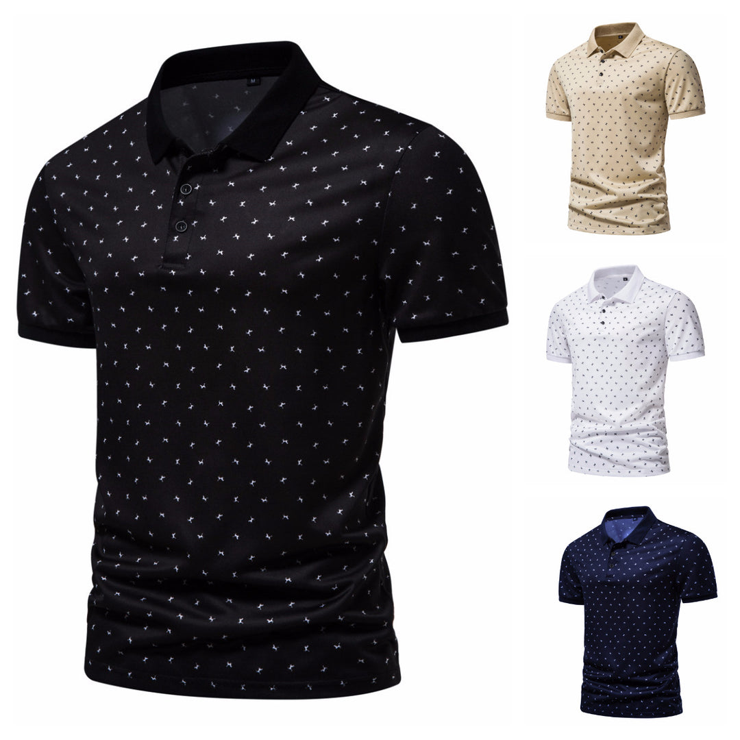 Herren Poloshirt mit modernem Muster und atmungsaktiven Eigenschaften Echoarchiv