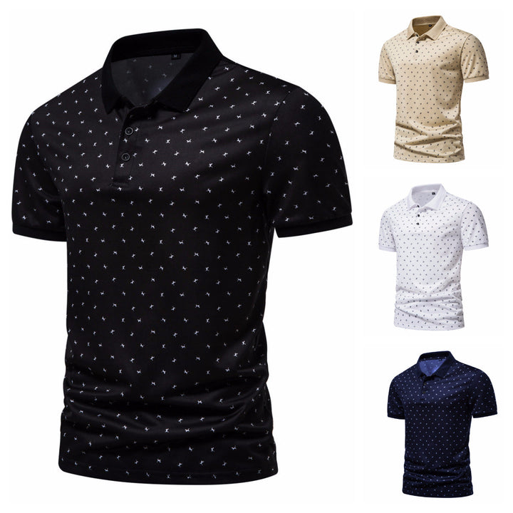 Herren Poloshirt mit Echoarchivrnem Muster und atmungsaktiven Eigenschaften Echoarchiv