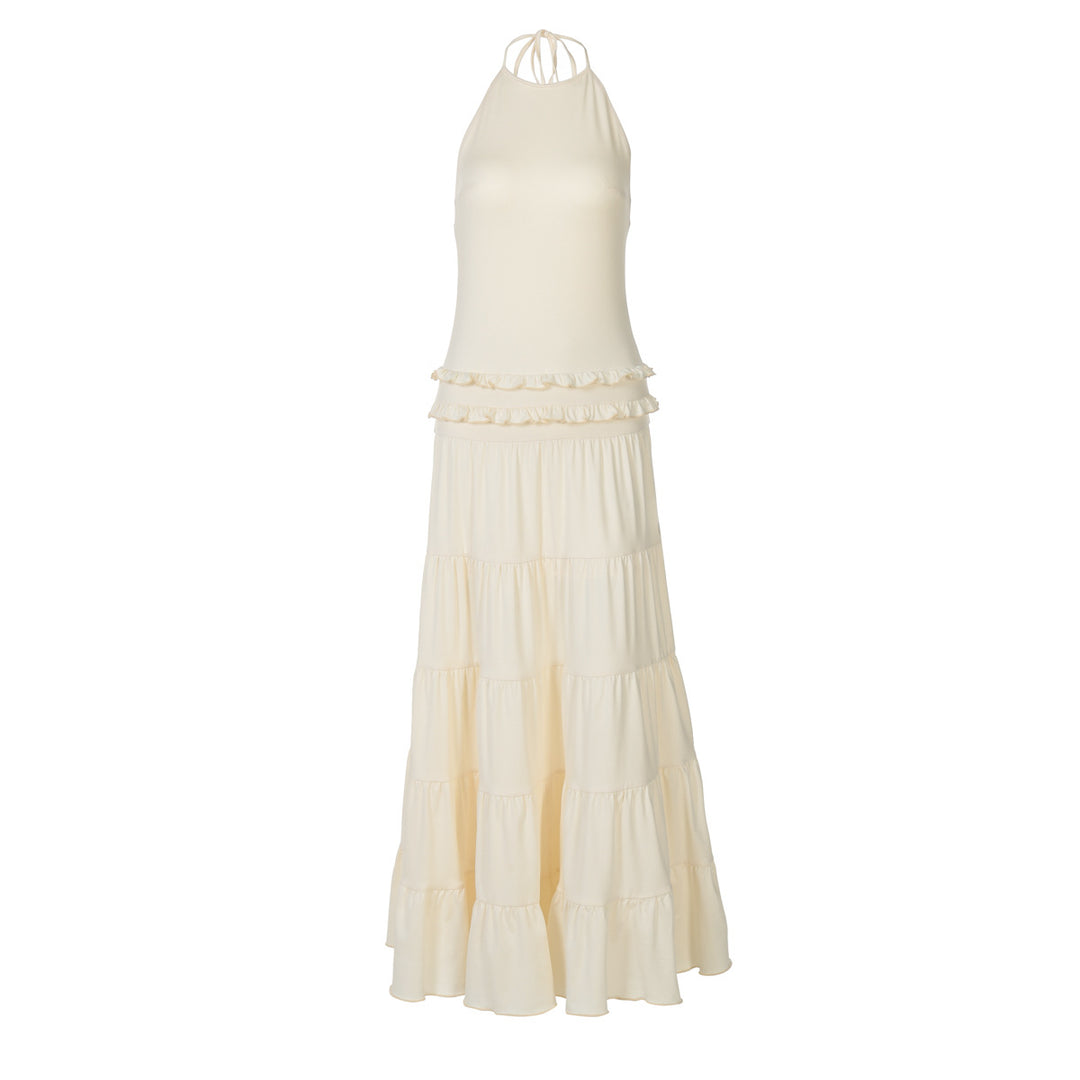 Damen Maxi-Kleid mit feinen Rüschendetails Echo Archiv