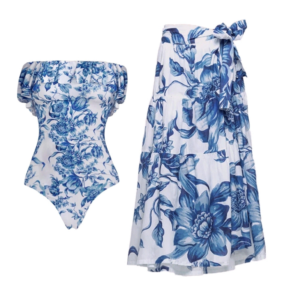 Damen Hoch tailliertes Bikiniset mit floralem Design Echo Archiv