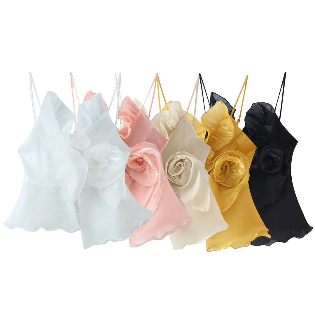 Damen Top mit eleganter Rüsche und schwingendem Saum Echo Archiv