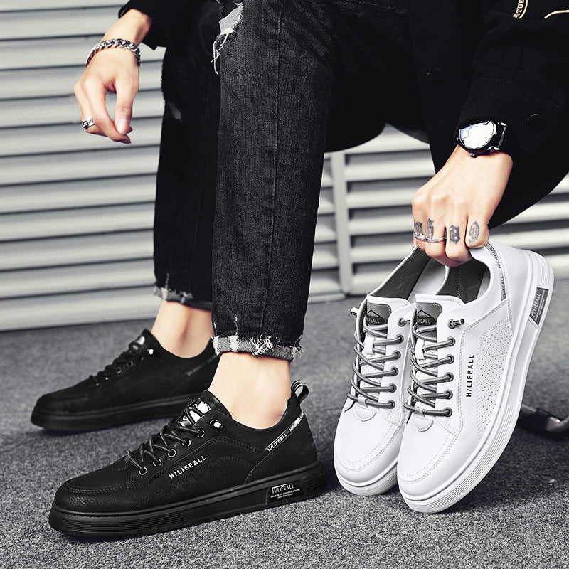 Herren niedrig geschnittener Sneaker mit perforierter Seitenwand, Metallösen und gedämpfter Plateausohle – Norré
