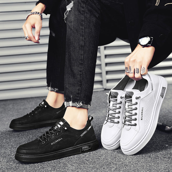 Herren niedrig geschnittener Sneaker mit perforierter Seitenwand, Metallösen und gedämpfter Plateausohle – Norré