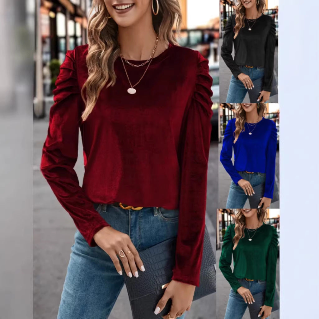 Damen Elegantes Langarmshirt mit Raffungen Echo Archiv