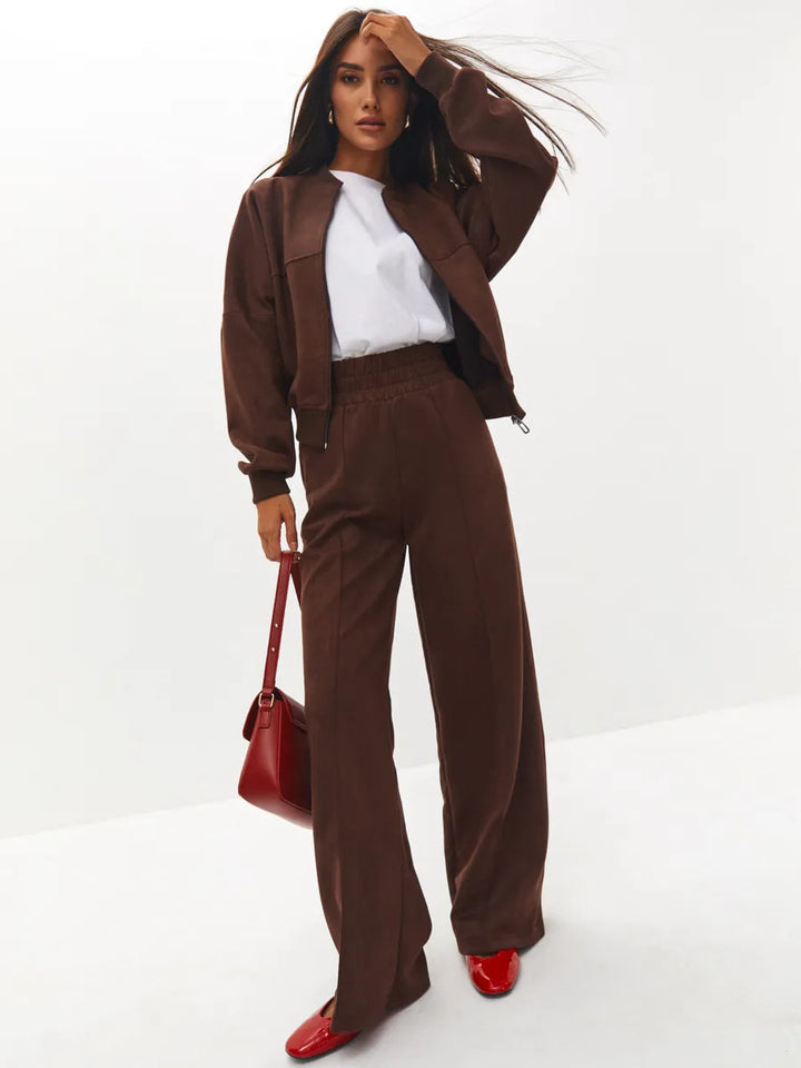 Damen Elegantes und bequemes Fleece-Trainingsset Echo Archiv