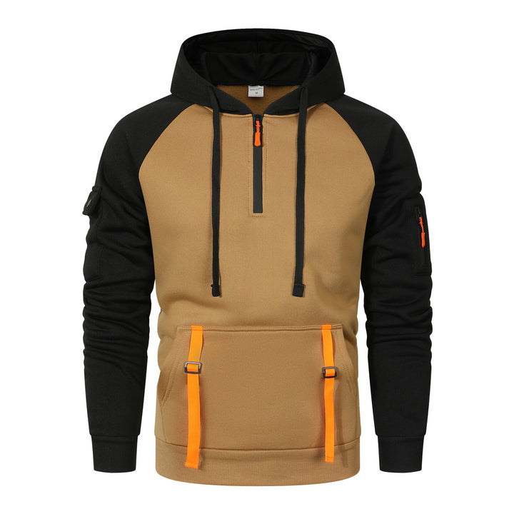 Herren Sportlicher Kapuzenpullover mit halbem Reißverschluss und praktischen Taschen Echoarchiv