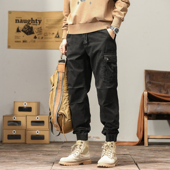 Herren Cargo-Joggerhose mit Kordelzug, Mehrfachtaschen & elastischen Bündchen Echoarchiv