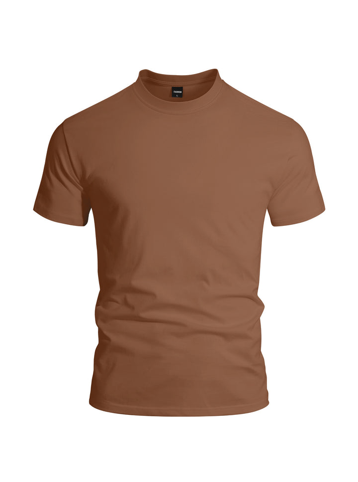 Herren nan eng anliegendes Rundhals-Basicshirt aus Singlejersey mit verstärktem Nackenband Echo Archiv