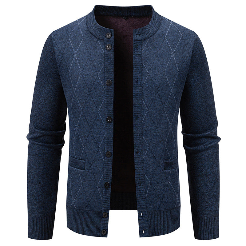 Herren Strickjacke mit modernem Rautenmuster Echoarchiv