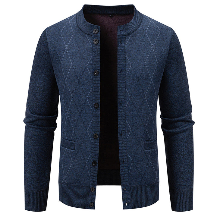 Herren Strickjacke mit modernem Rautenmuster Echoarchiv