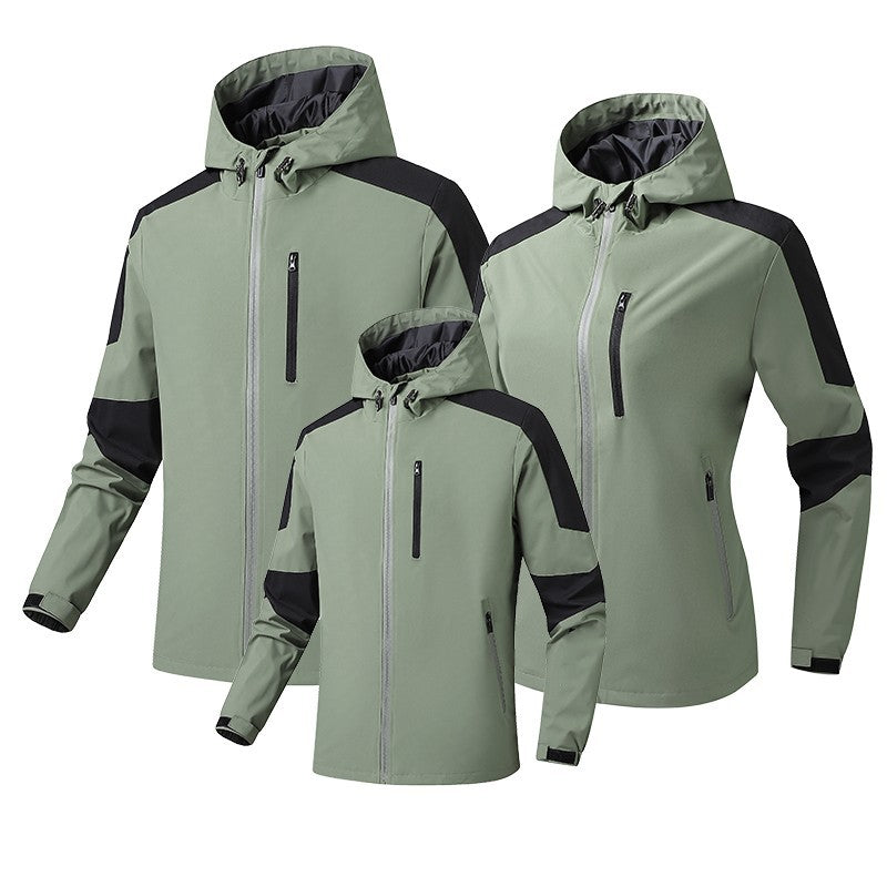 Herren Atmungsaktive Softshell‑Hardshell‑Hybridjacke mit Kapuze und wasserdichten Reißverschlusstaschen Echoarchiv