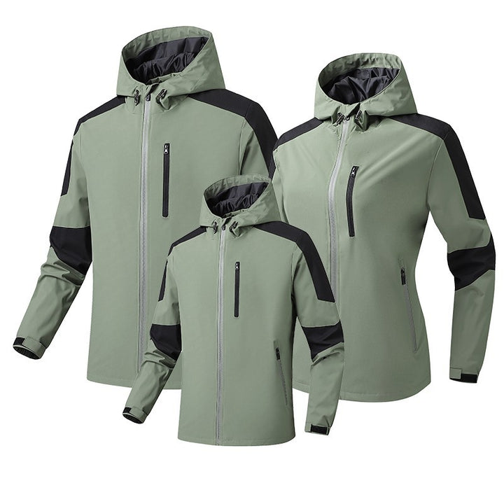Herren Atmungsaktive Softshell‑Hardshell‑Hybridjacke mit Kapuze und wasserdichten Reißverschlusstaschen Echoarchiv