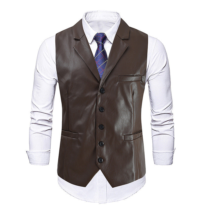Herren elegante Kunstlederweste Echoarchiv
