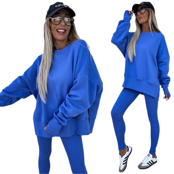 Damen nan Oversize Sweatshirt mit taillierten Rib-Leggings Set Echo Archiv