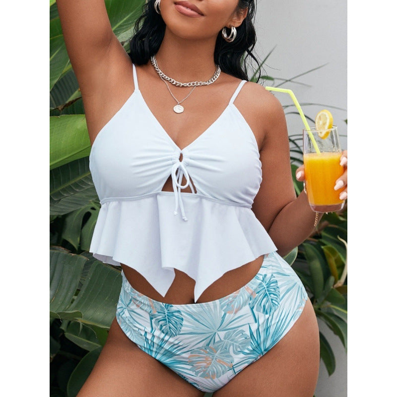 Damen Bikiniset mit modischem Volant und hohem Bund Echo Archiv