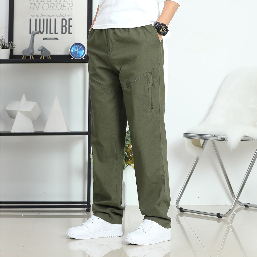 Herren Relaxed-Fit Canvas-Cargohose mit vorgeformten Knieeinsätzen und seitlicher Reißbeintasche Echo Archiv