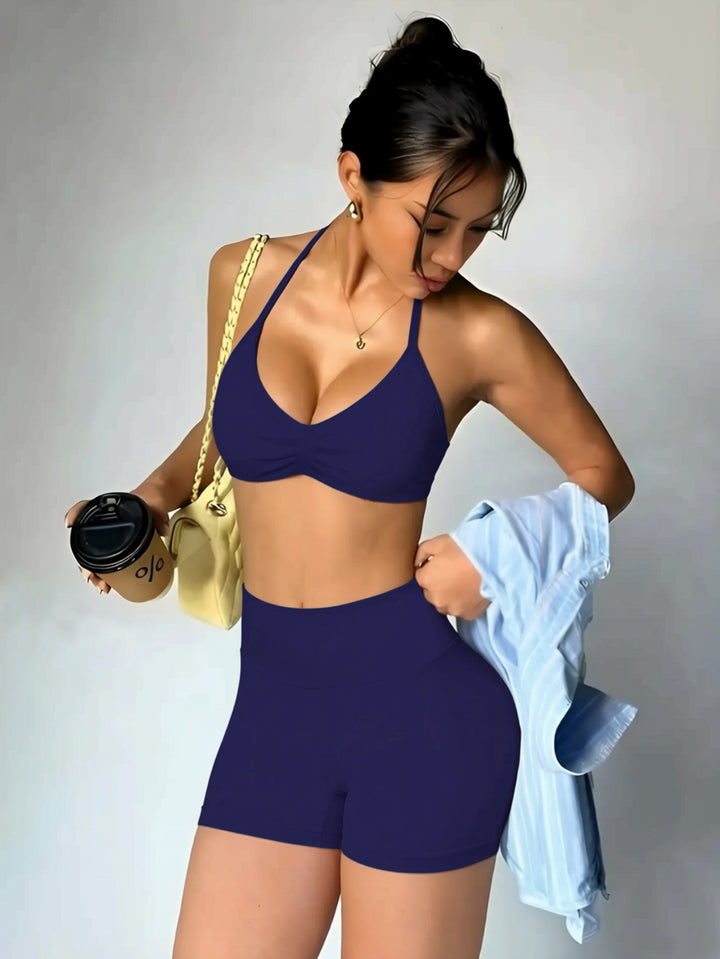 Damen Sportliches Bikini-Set mit hochgeschnittenen Shorts und elastischer Unterstützung Echo Archiv