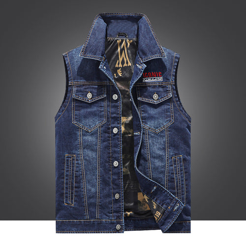 Herren Denim-Weste mit praktischen Taschen und robustem Design Echoarchiv