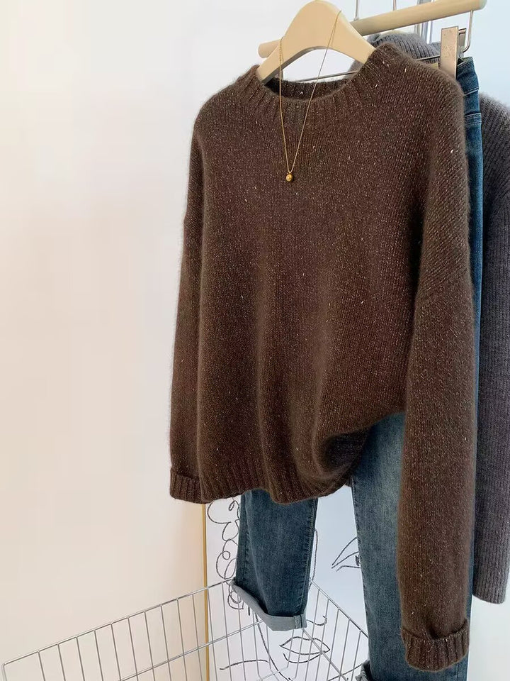 Damen Kuscheliger Oversize‑Pullover im Mohair‑Look mit Rundhalsausschnitt und dezentem Glitzereffekt Echoarchiv