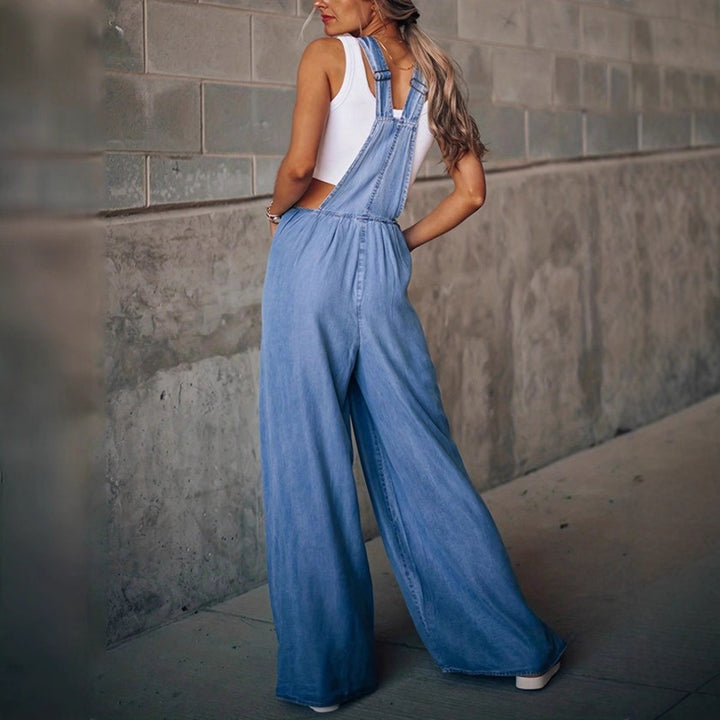 Damen weite Denim-Latzhose im Palazzo-Stil Echo Archiv