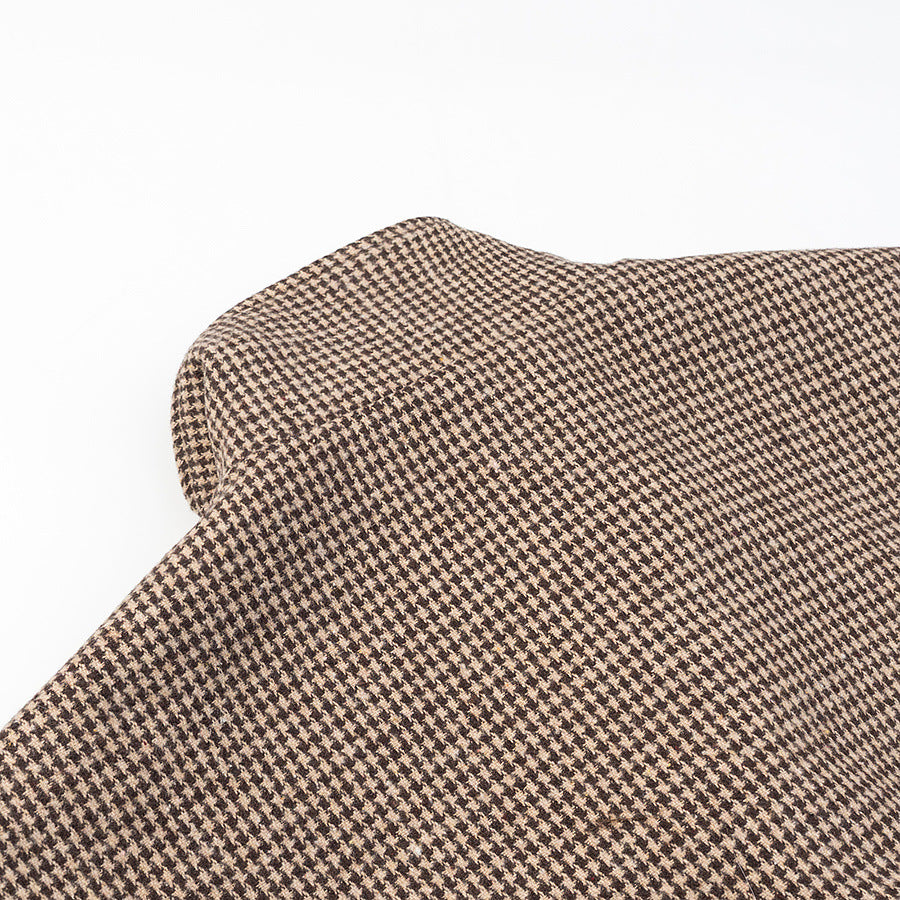 Damen Kurze Boxy-Übergangsjacke im Hahnentritt mit Stehkragen und Gummibund Echoarchiv
