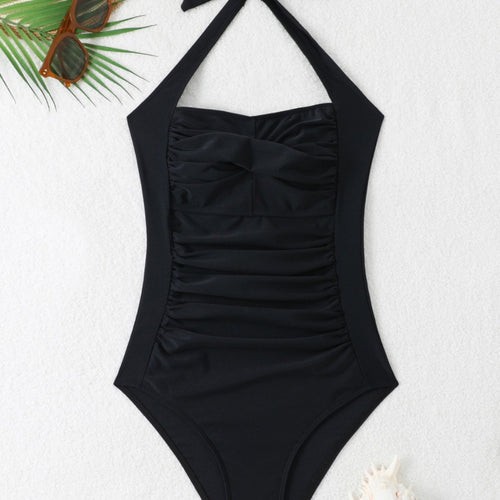 Damen Eleganter Wickel-Badeanzug mit Raffungen Echo Archiv