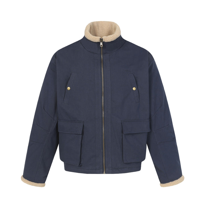 Herren Kurzblouson im Field‑Style mit Teddyfutterkragen und Cargo‑Taschen Echoarchiv