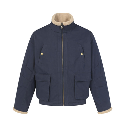 Herren Kurzblouson im Field‑Style mit Teddyfutterkragen und Cargo‑Taschen Echoarchiv