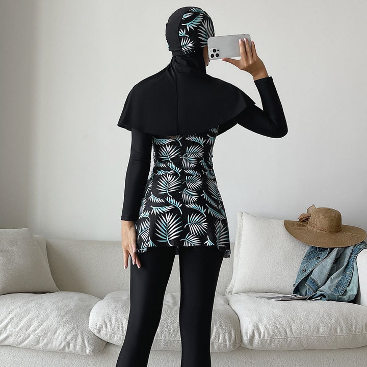 Damen Modisches 360-Grad-Schwimmanzug mit integrierter Hijab Echo Archiv