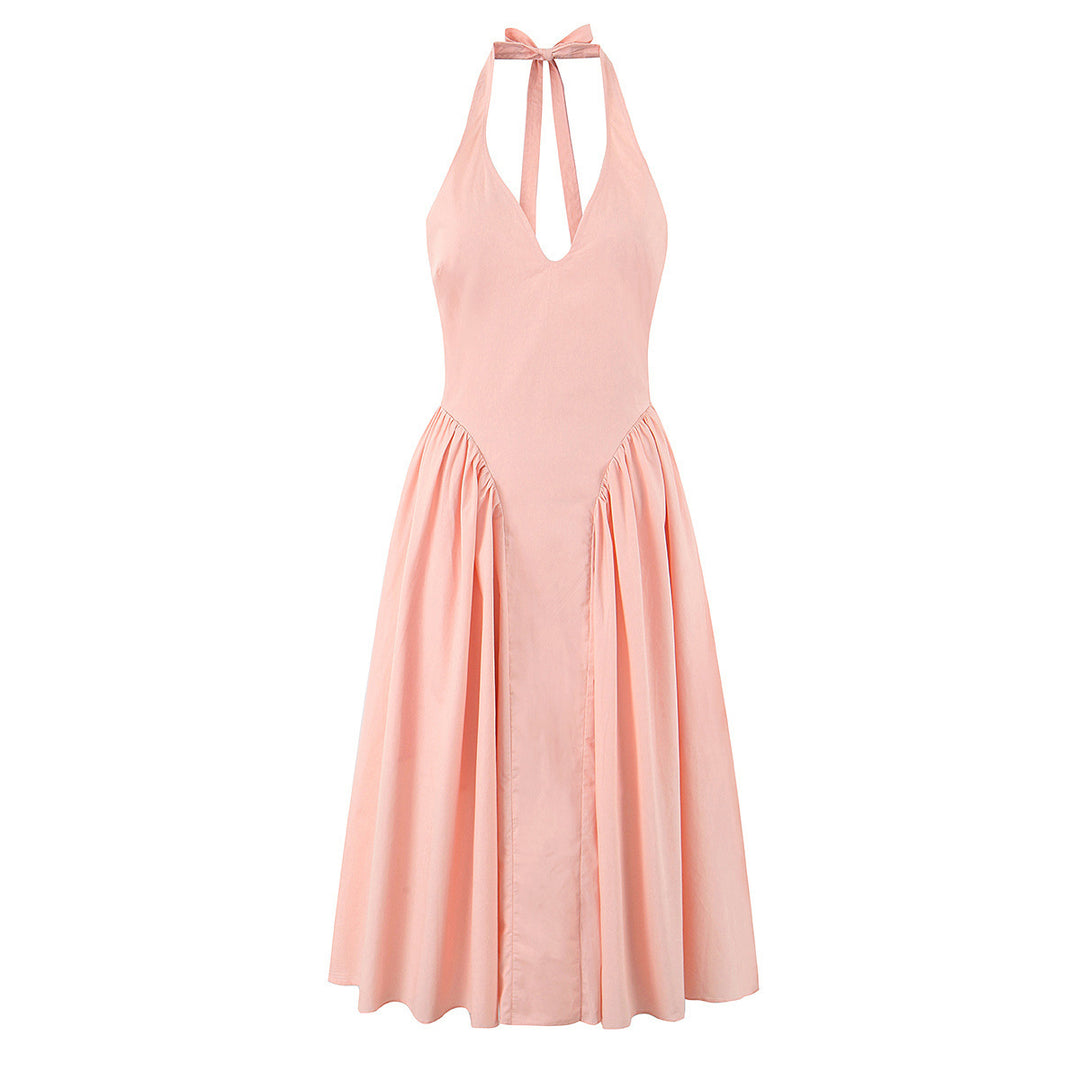Damen Maxikleid mit tiefem V-Ausschnitt und Pommes-Rockdesign Echo Archiv